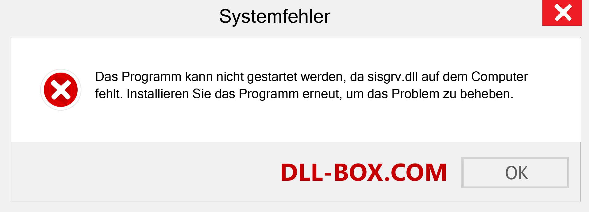 sisgrv.dll-Datei fehlt?. Download für Windows 7, 8, 10 - Fix sisgrv dll Missing Error unter Windows, Fotos, Bildern