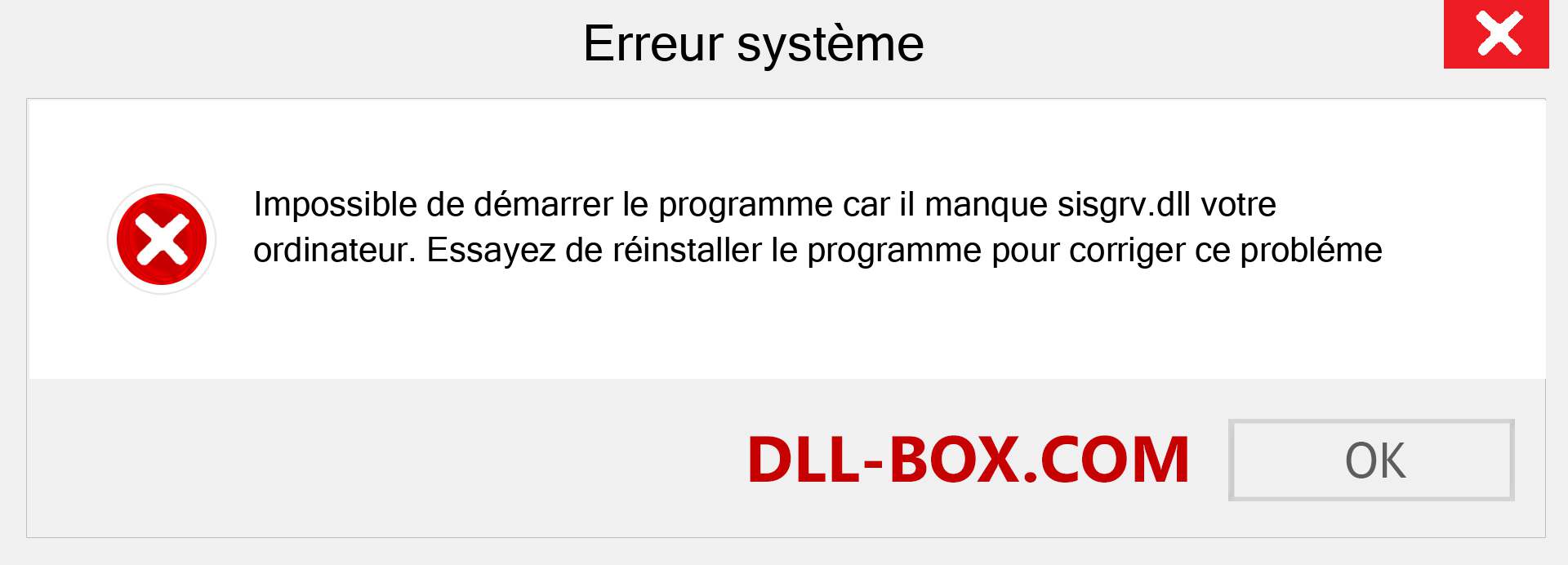 Le fichier sisgrv.dll est manquant ?. Télécharger pour Windows 7, 8, 10 - Correction de l'erreur manquante sisgrv dll sur Windows, photos, images